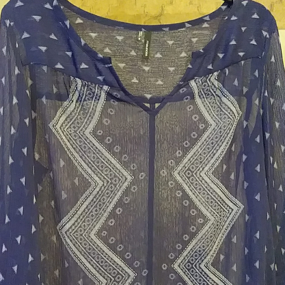Sheer navy top